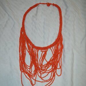 Unbranded Beaded Adjustable Statement Necklace Coral 26 inch (2010 from Neimans)